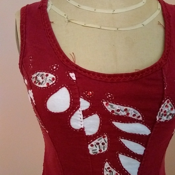 Alabama Chanin Style Corset Top Small - Picture 8 of 8